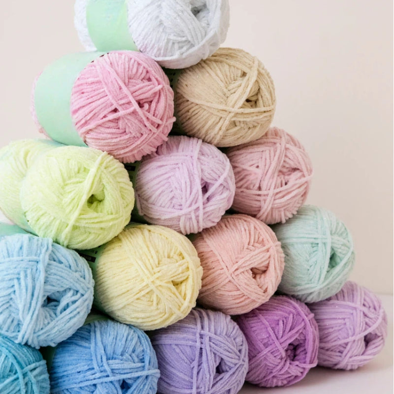 SoftGlow Series 2.5MM Chenille Yarn(50g/132m) color chart showing all available shades