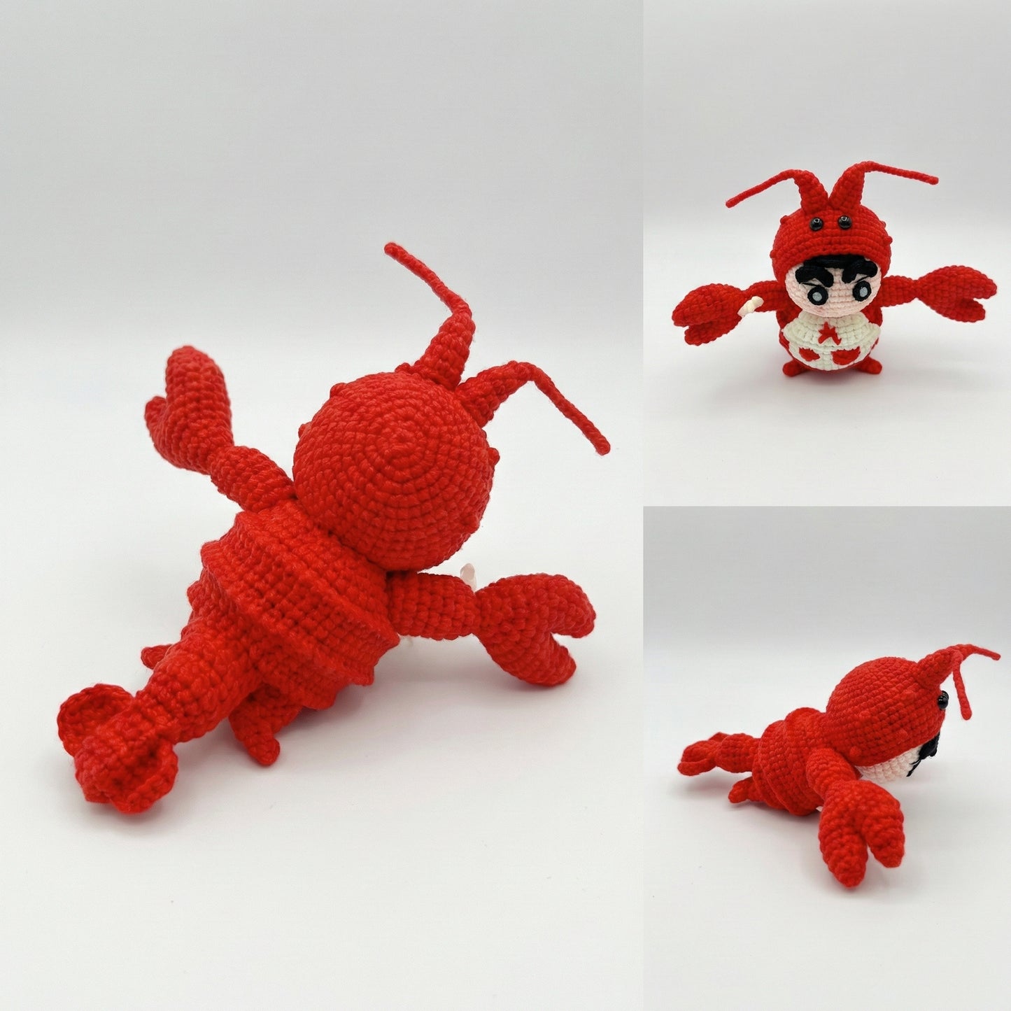 The "Cheeky Anime Boy" Amigurumi Collection DIY Crochet Kit (Intermediate Level) – close-up detail of finished project
