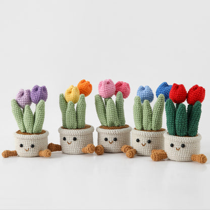 Tulip Pot Crochet Kit Beginner-Friendly Craft Set