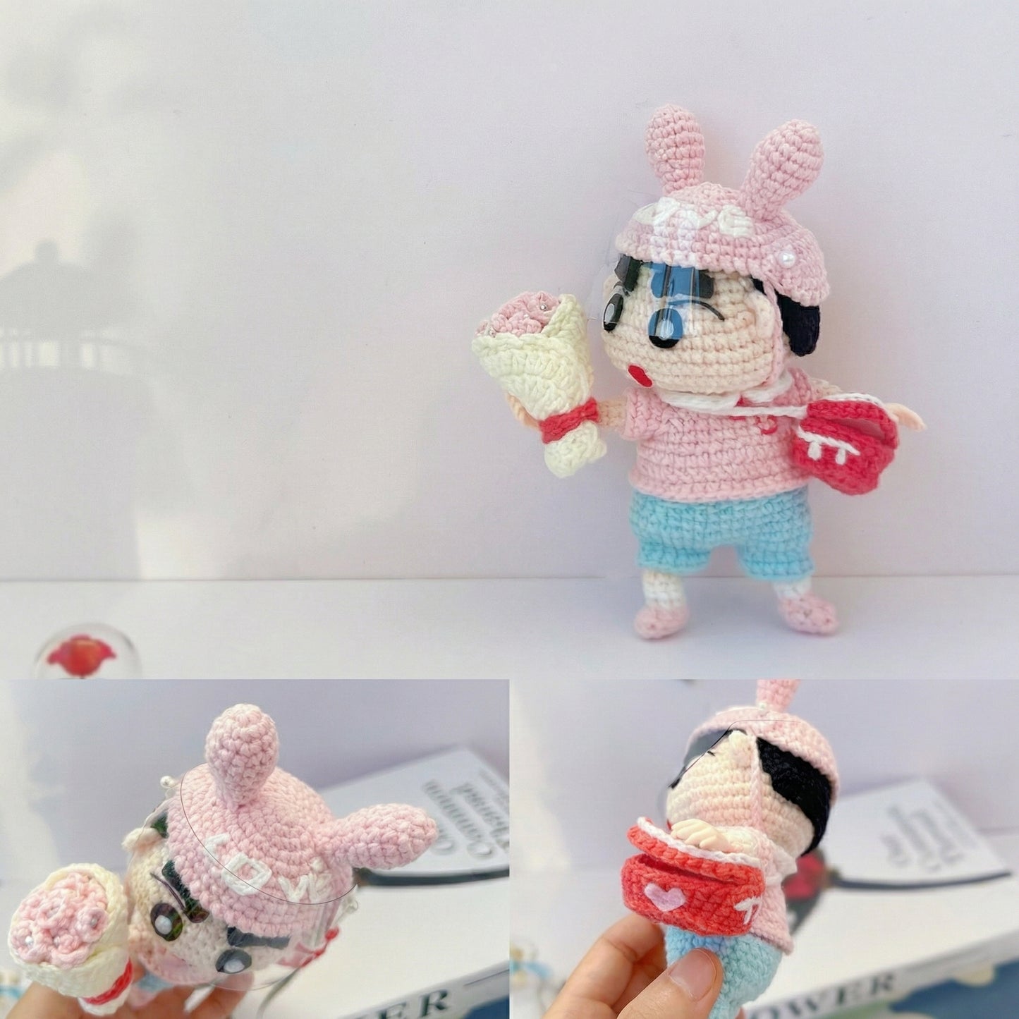 The "Cheeky Anime Boy" Amigurumi Collection DIY Crochet Kit (Intermediate Level) – kit contents: yarn, hook, pattern and accessories