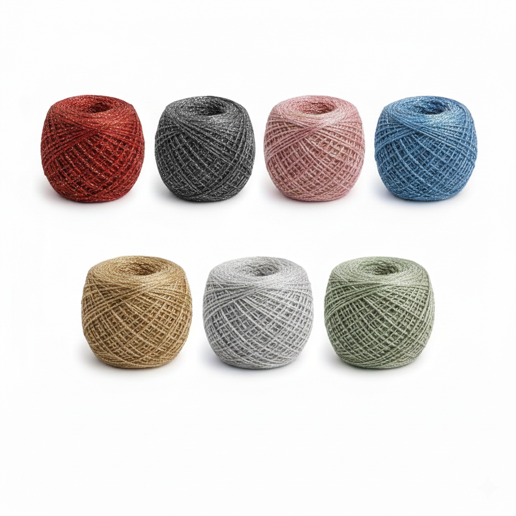 Metallic Hollow Mesh Crochet Yarn 3mm DK Weight color chart showing all available shades