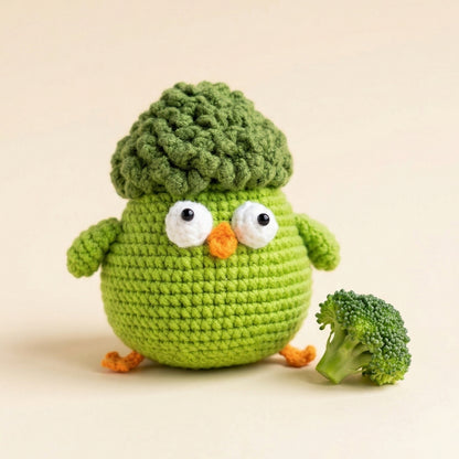 Broccoli Chick Crochet Kit – finished amigurumi example