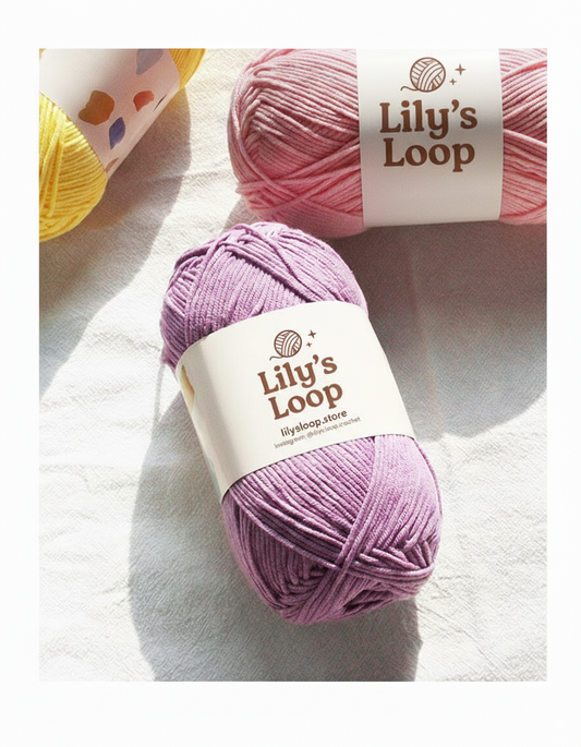 Premium 5-Ply Milk Cotton Yarn(100g/194m) by Lily's Loop – soft crochet yarn ball