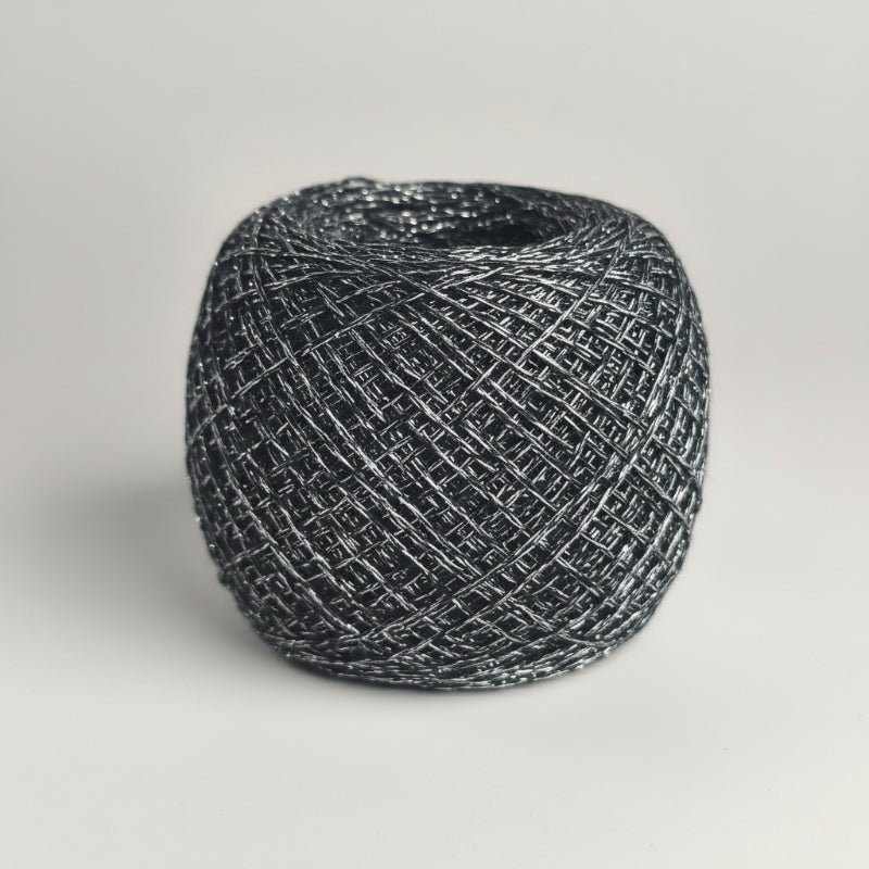 Metallic Hollow Mesh Crochet Yarn 3mm DK Weight close-up texture detail