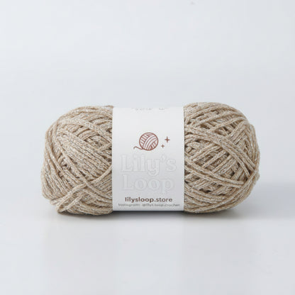 Creamy Coffee Starlight Metallic Hollow Cotton Yarn 1.5mm Fingering – metallic cotton yarn for crochet jewelry