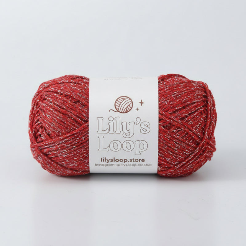 Bright Red Starlight Metallic Hollow Cotton Yarn 1.5mm Fingering – metallic cotton yarn for crochet jewelry