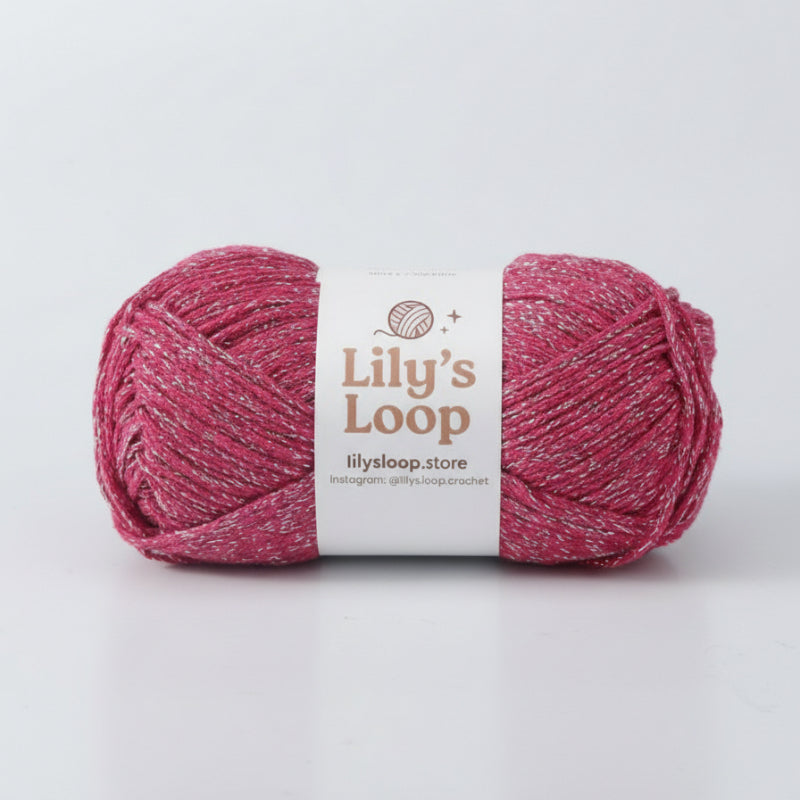 Rose Red Starlight Metallic Hollow Cotton Yarn 1.5mm Fingering – metallic cotton yarn for crochet jewelry