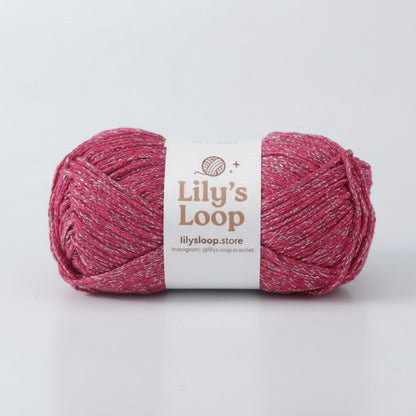 Rose Red Starlight Metallic Hollow Cotton Yarn 1.5mm Fingering – metallic cotton yarn for crochet jewelry