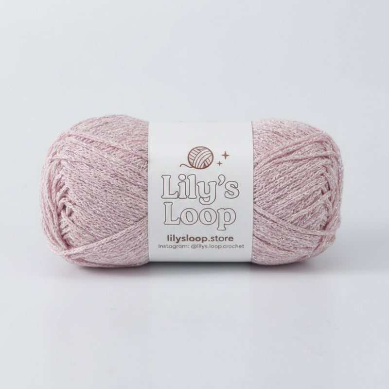 Light Pink Starlight Metallic Hollow Cotton Yarn 1.5mm Fingering – metallic cotton yarn for crochet jewelry