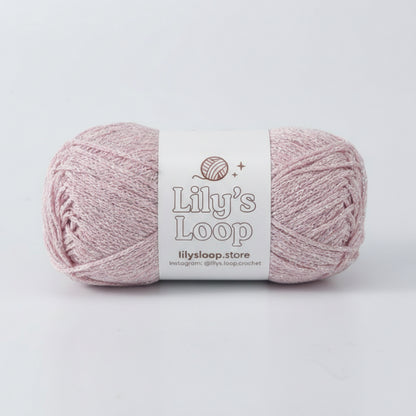 Light Pink Starlight Metallic Hollow Cotton Yarn 1.5mm Fingering – metallic cotton yarn for crochet jewelry