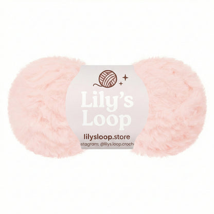 Nude Pink Bunny Fluff Faux Fur Yarn (50g)  Super Bulky – crochet yarn by Lily's Loop