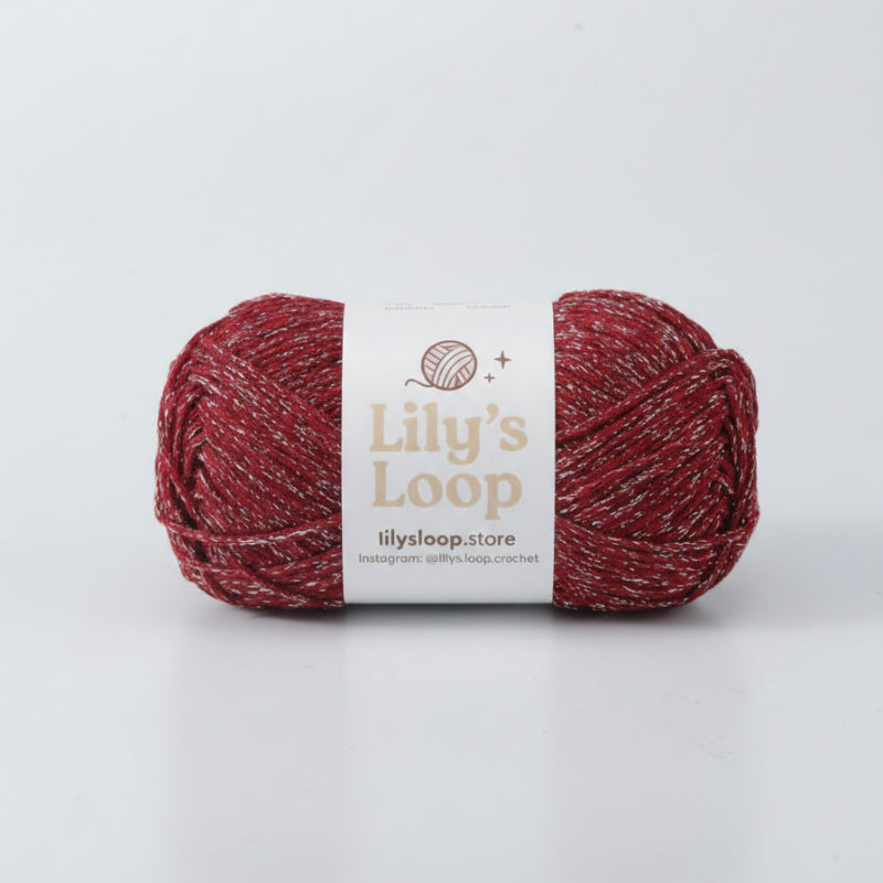 Wine Red Starlight Metallic Hollow Cotton Yarn 1.5mm Fingering – metallic cotton yarn for crochet jewelry