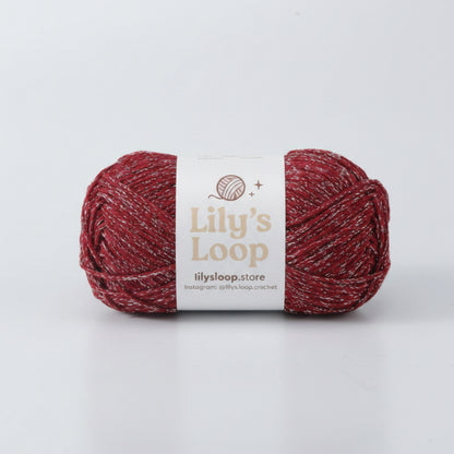 Wine Red Starlight Metallic Hollow Cotton Yarn 1.5mm Fingering – metallic cotton yarn for crochet jewelry