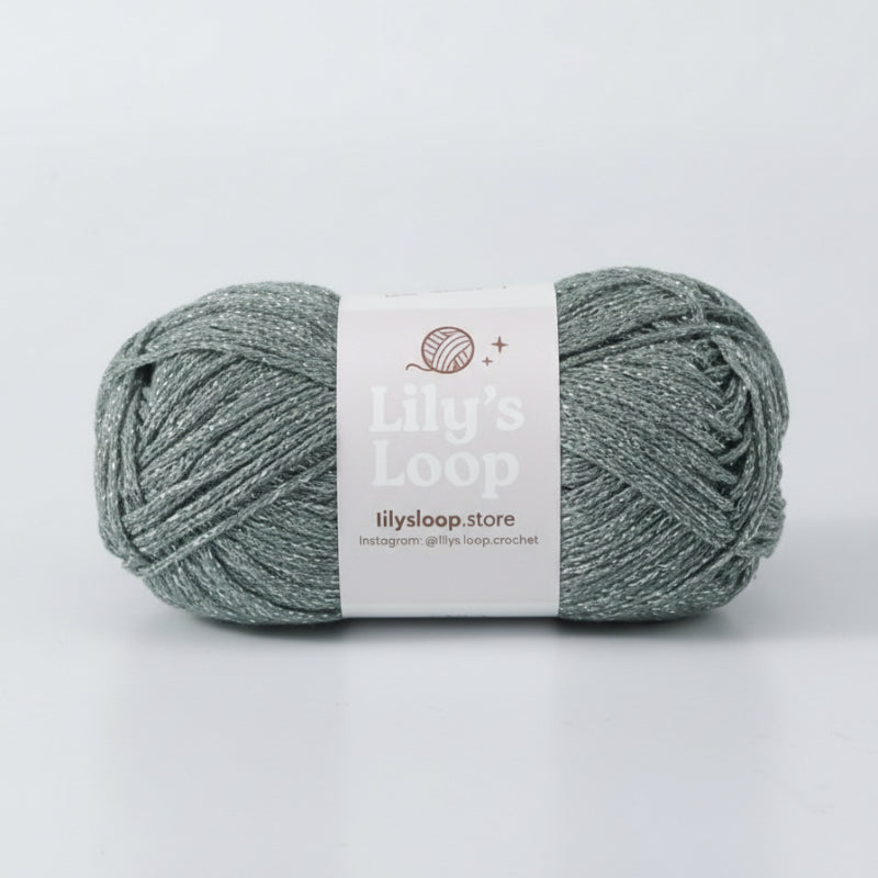 Matcha Green Starlight Metallic Hollow Cotton Yarn 1.5mm Fingering – metallic cotton yarn for crochet jewelry