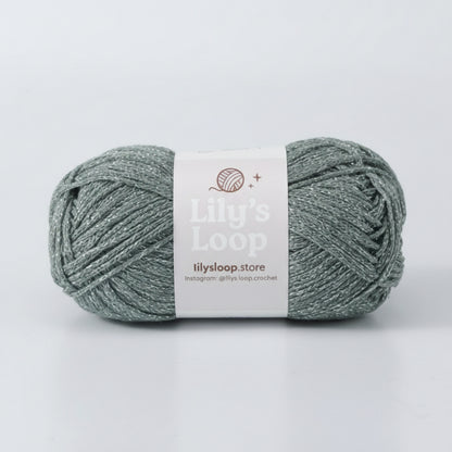 Matcha Green Starlight Metallic Hollow Cotton Yarn 1.5mm Fingering – metallic cotton yarn for crochet jewelry