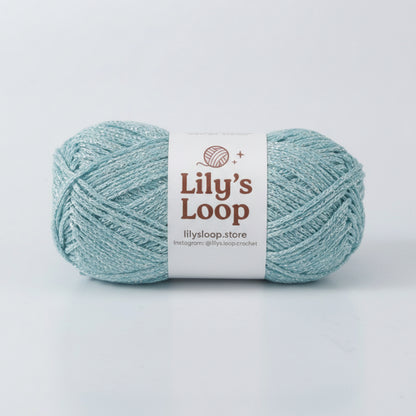 Tiffany Blue Starlight Metallic Hollow Cotton Yarn 1.5mm Fingering – metallic cotton yarn for crochet jewelry