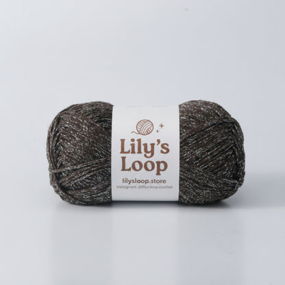 Deep Coffee Starlight Metallic Hollow Cotton Yarn 1.5mm Fingering – metallic cotton yarn for crochet jewelry