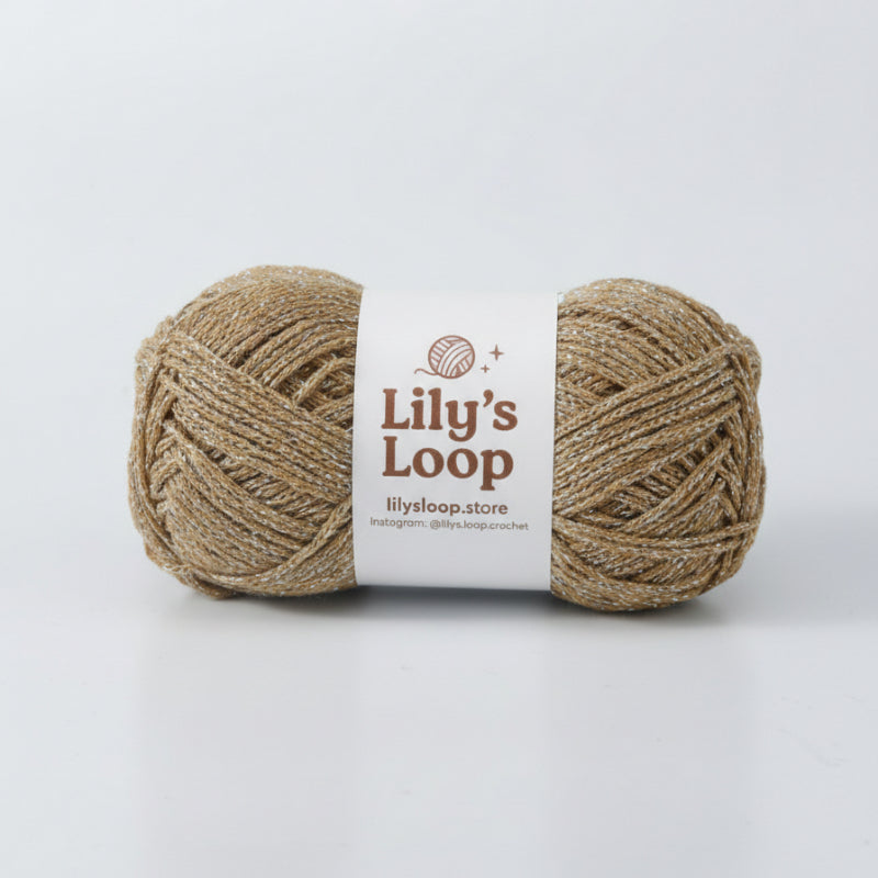 Light Coffee Starlight Metallic Hollow Cotton Yarn 1.5mm Fingering – metallic cotton yarn for crochet jewelry