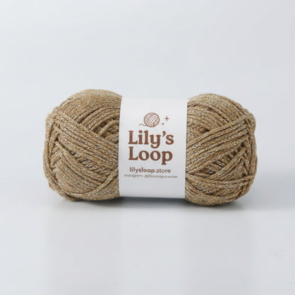 Light Coffee Starlight Metallic Hollow Cotton Yarn 1.5mm Fingering – metallic cotton yarn for crochet jewelry