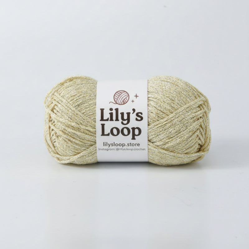 Creamy Yellow Starlight Metallic Hollow Cotton Yarn 1.5mm Fingering – metallic cotton yarn for crochet jewelry
