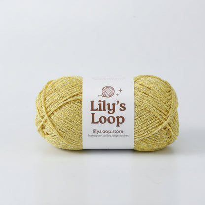 Lemon Yellow Starlight Metallic Hollow Cotton Yarn 1.5mm Fingering – metallic cotton yarn for crochet jewelry