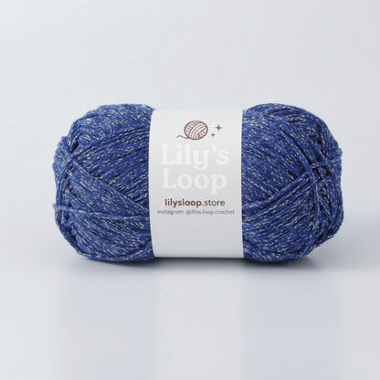 Royal Blue Starlight Metallic Hollow Cotton Yarn 1.5mm Fingering – metallic cotton yarn for crochet jewelry