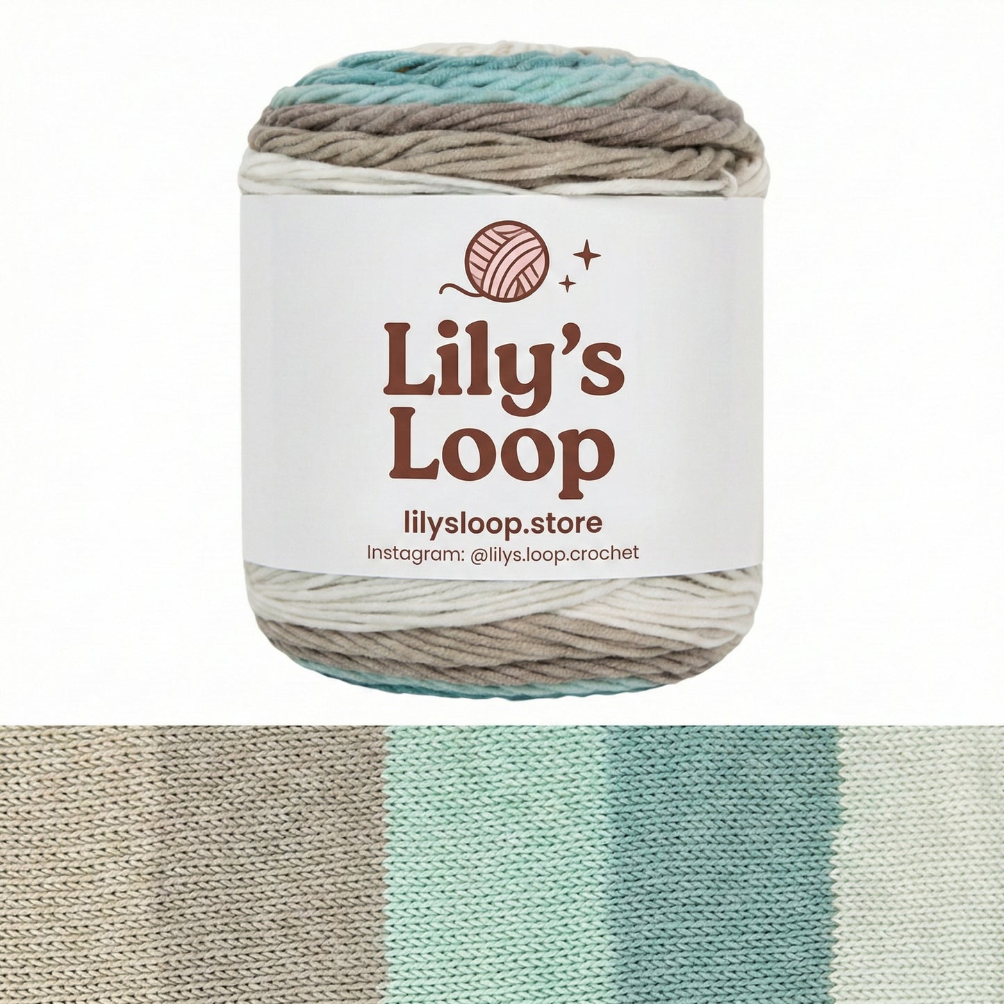 Green with Light Pink Rainbow 5-Ply Gradient Cake Yarn (100g) DK Weight – crochet yarn by Lily's Loop