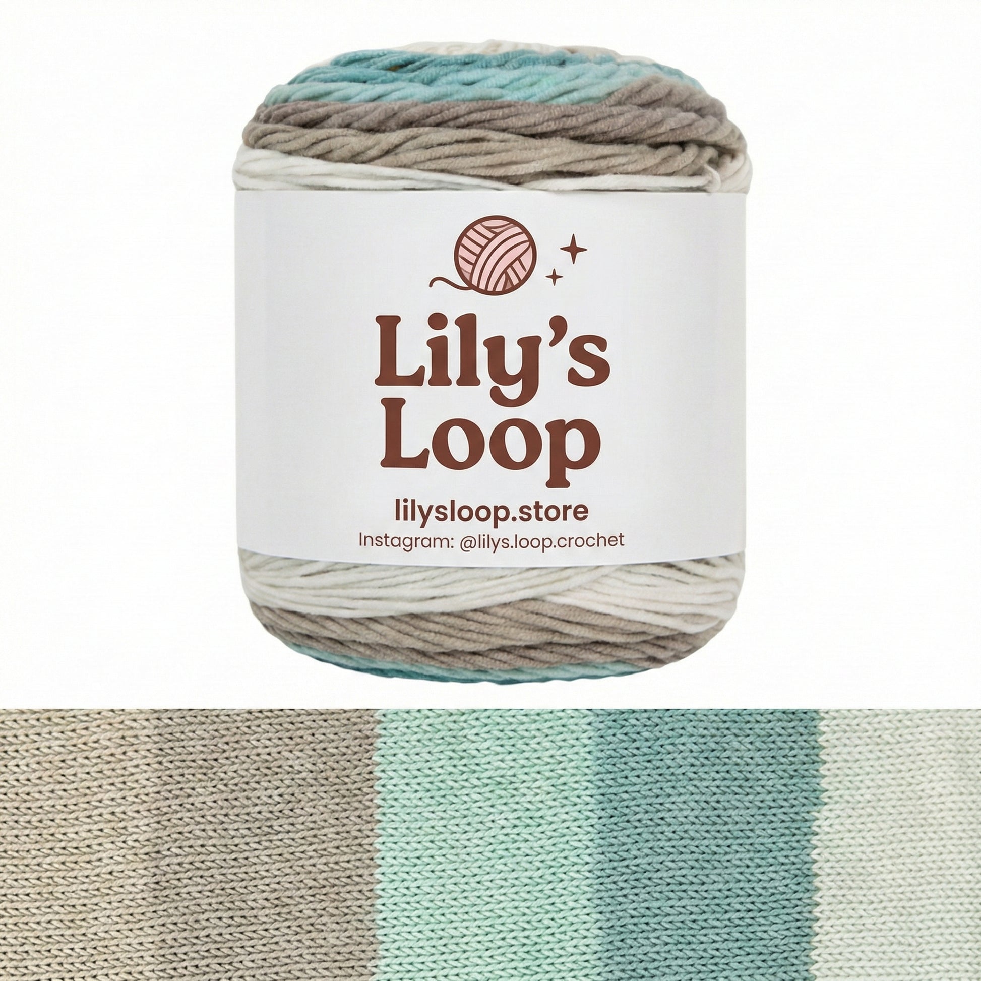 Green with Light Pink Rainbow 5-Ply Gradient Cake Yarn (100g) DK Weight – crochet yarn by Lily's Loop