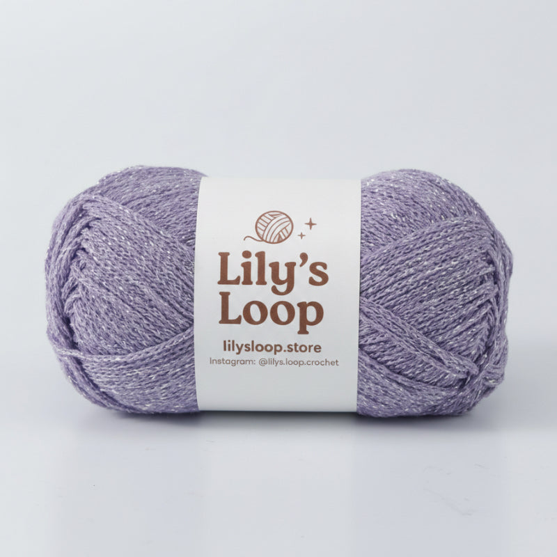Light Purple Starlight Metallic Hollow Cotton Yarn 1.5mm Fingering – metallic cotton yarn for crochet jewelry