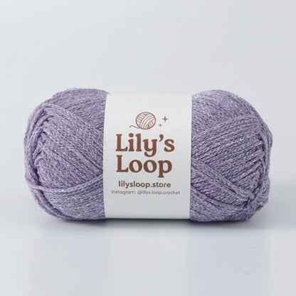 Light Purple Starlight Metallic Hollow Cotton Yarn 1.5mm Fingering – metallic cotton yarn for crochet jewelry