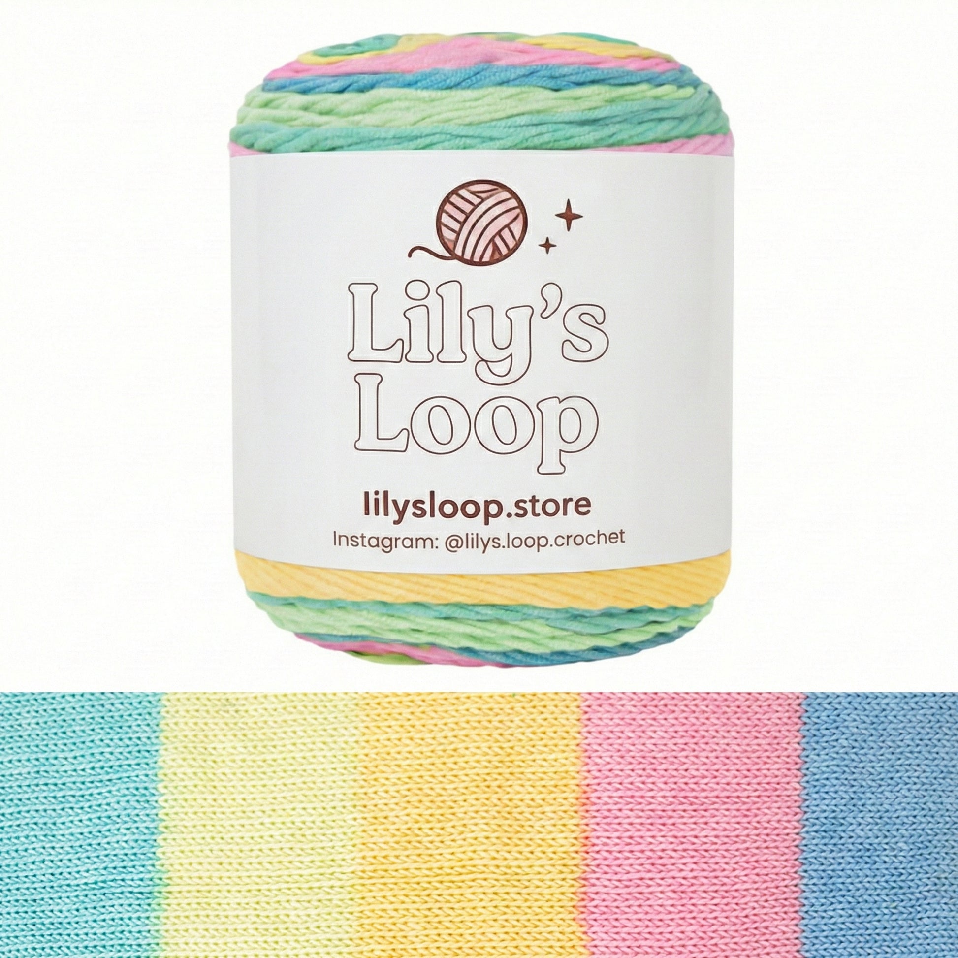 Yellow Pink Rainbow 5-Ply Gradient Cake Yarn (100g) DK Weight – crochet yarn by Lily's Loop