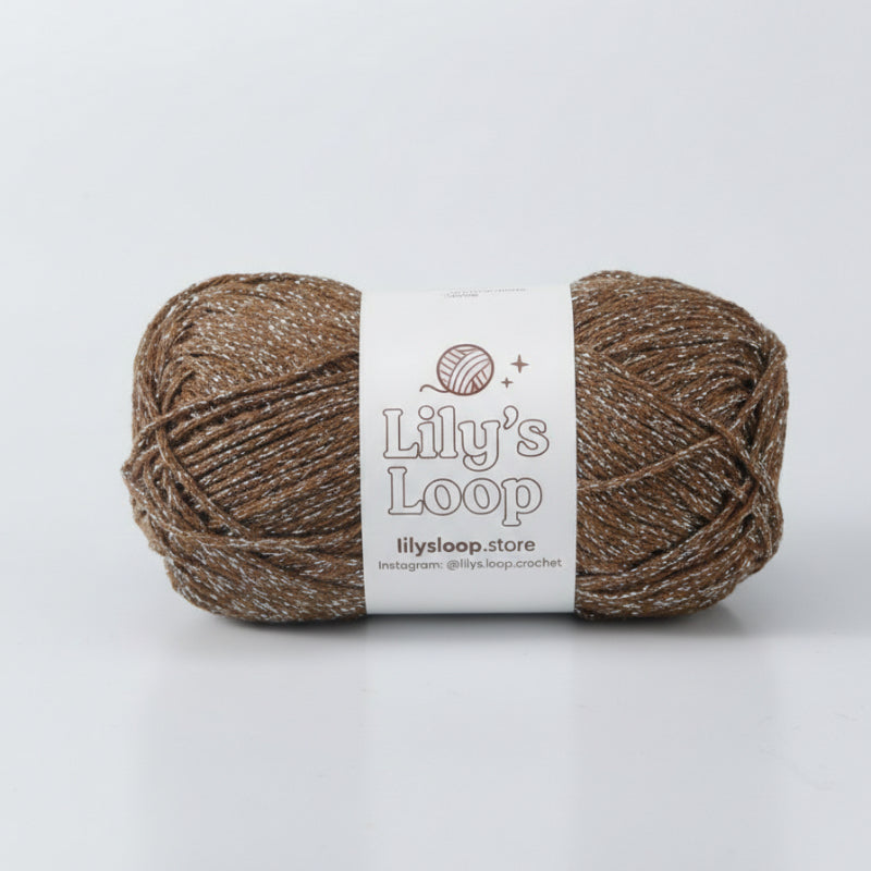 Caramel Starlight Metallic Hollow Cotton Yarn 1.5mm Fingering – metallic cotton yarn for crochet jewelry