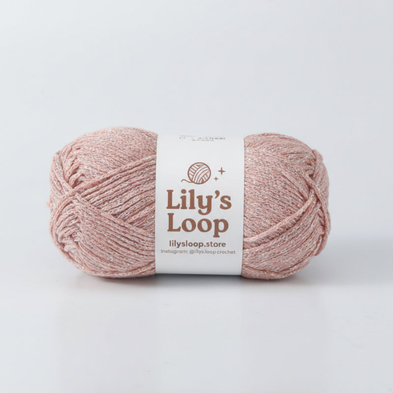 Peach Pink Starlight Metallic Hollow Cotton Yarn 1.5mm Fingering – metallic cotton yarn for crochet jewelry