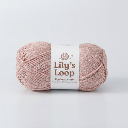 Peach Pink Starlight Metallic Hollow Cotton Yarn 1.5mm Fingering – metallic cotton yarn for crochet jewelry