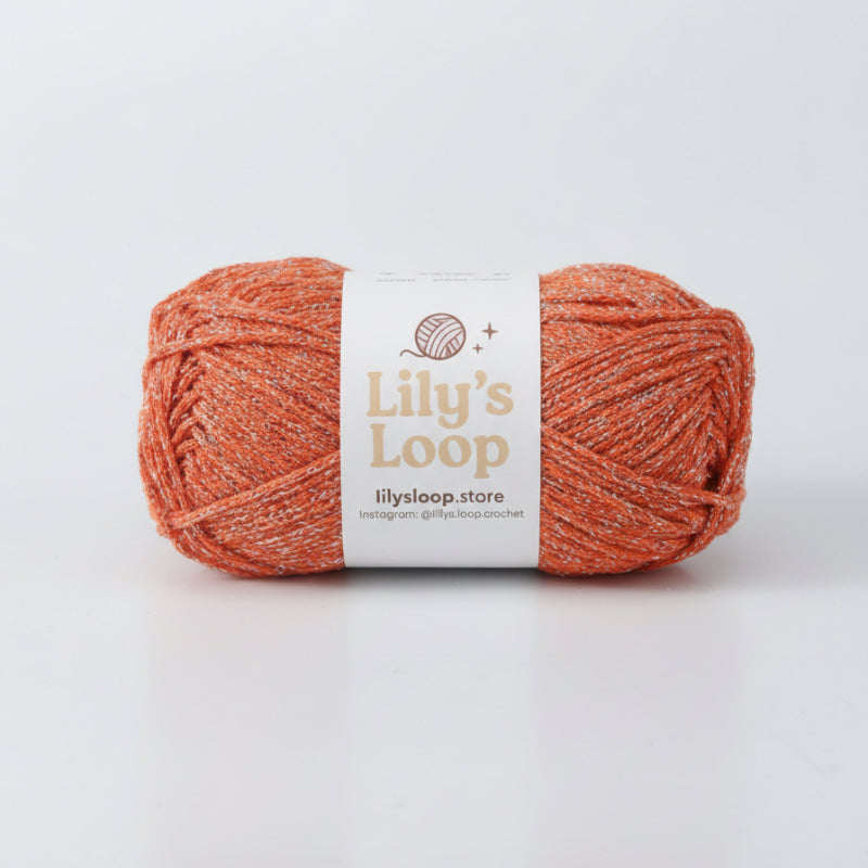 Orange Starlight Metallic Hollow Cotton Yarn 1.5mm Fingering – metallic cotton yarn for crochet jewelry