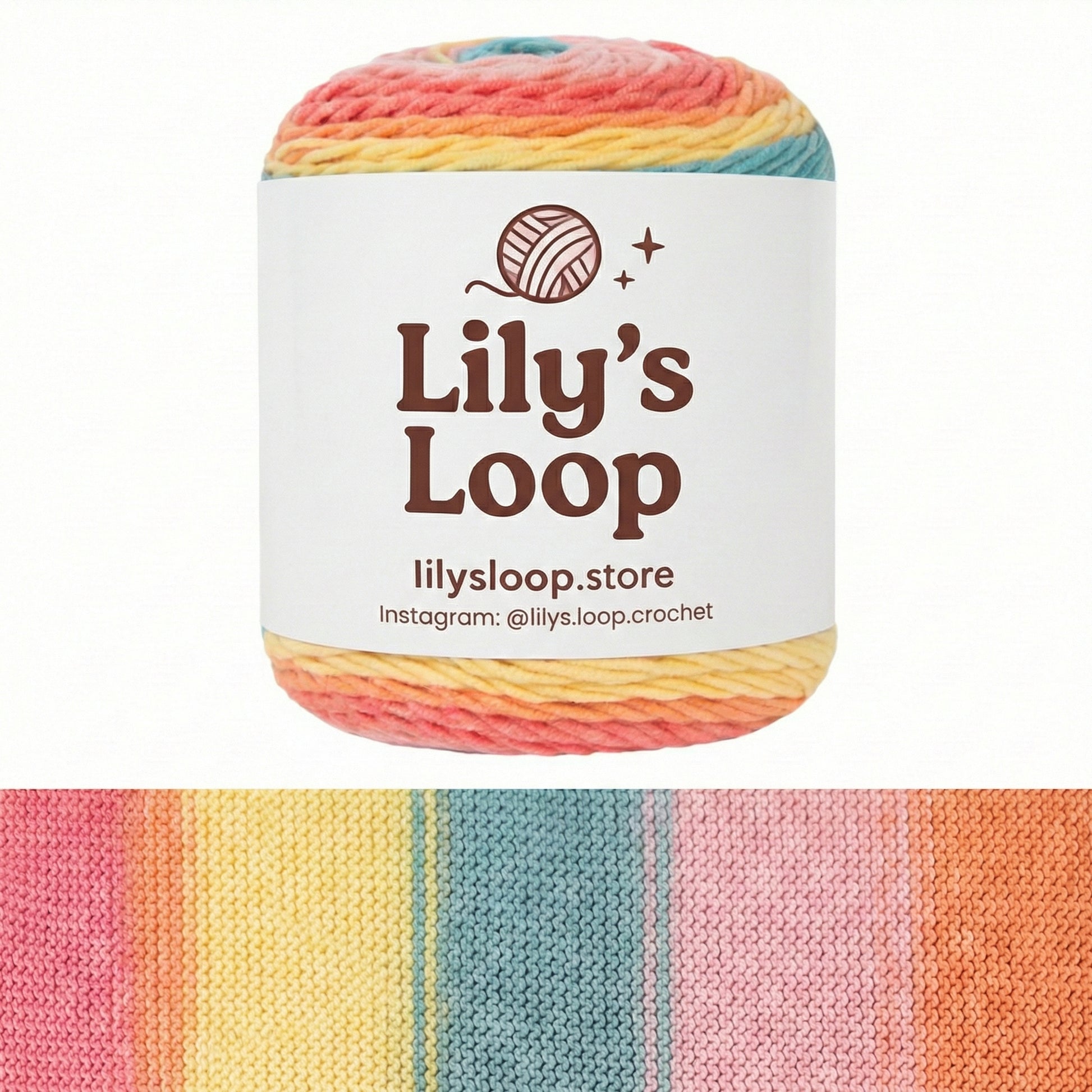 Rainbow 5-Ply Gradient Cake Yarn (100g) DK Weight – soft crochet yarn by Lily's Loop