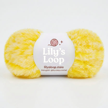 Purple with White Bunny Fluff Faux Fur Yarn (50g)  Super Bulky – crochet yarn by Lily's Loop