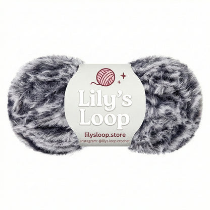 Khaki with White Bunny Fluff Faux Fur Yarn (50g)  Super Bulky – crochet yarn by Lily's Loop