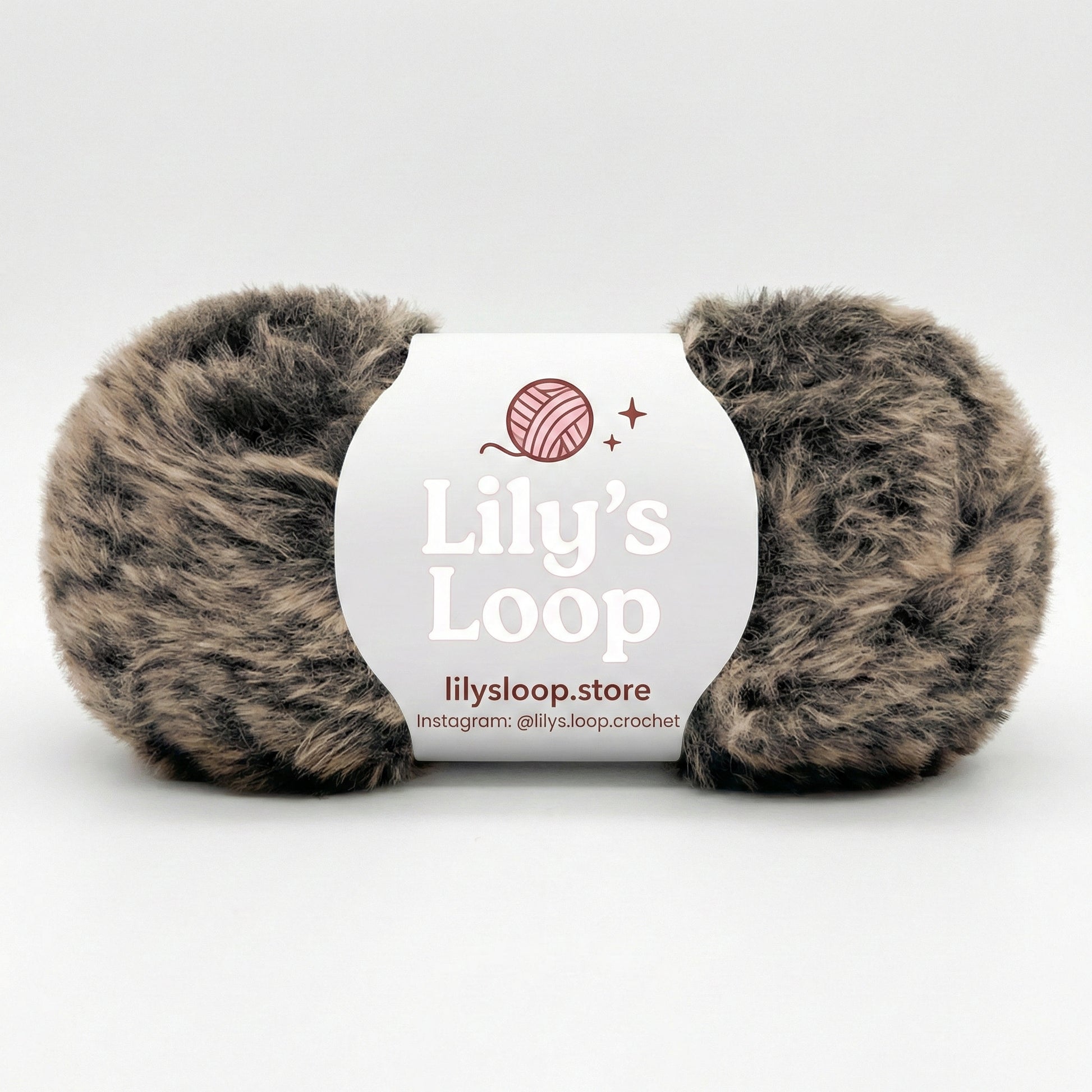 Brown with White Bunny Fluff Faux Fur Yarn (50g)  Super Bulky – crochet yarn by Lily's Loop