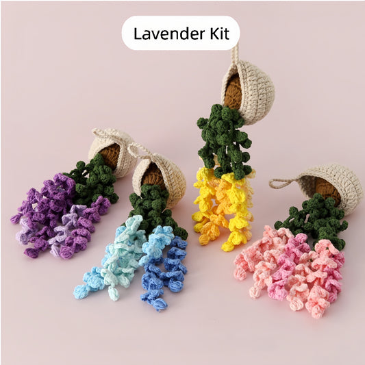 Strawberry,Sunflower Lavender, Heart Crochet Hanging Kit