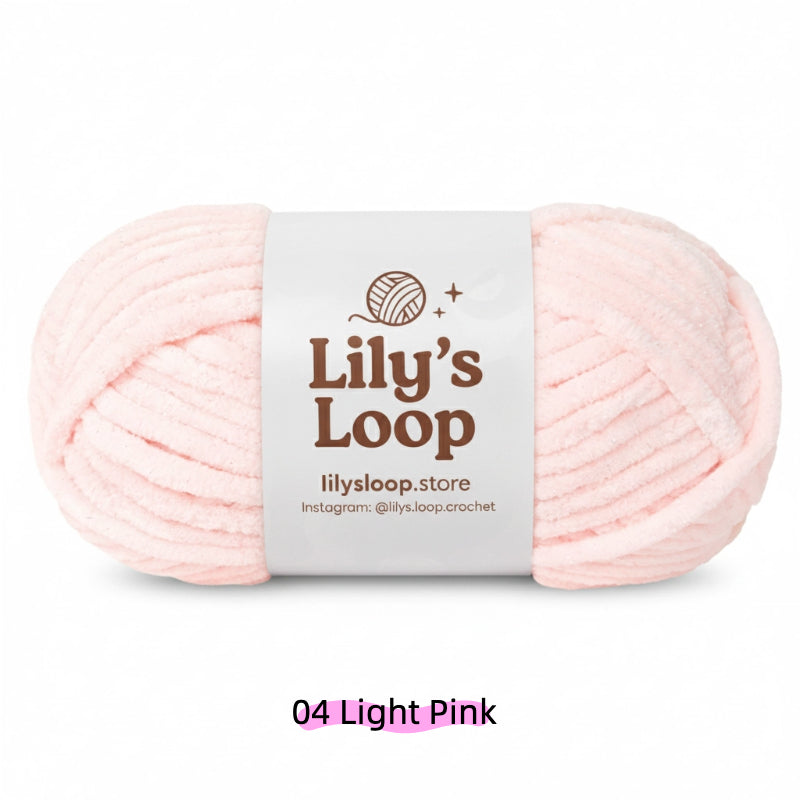 Muted Pink SoftGlow Series 6MM Chenille Yarn(100g/68m) – soft chenille yarn for amigurumi