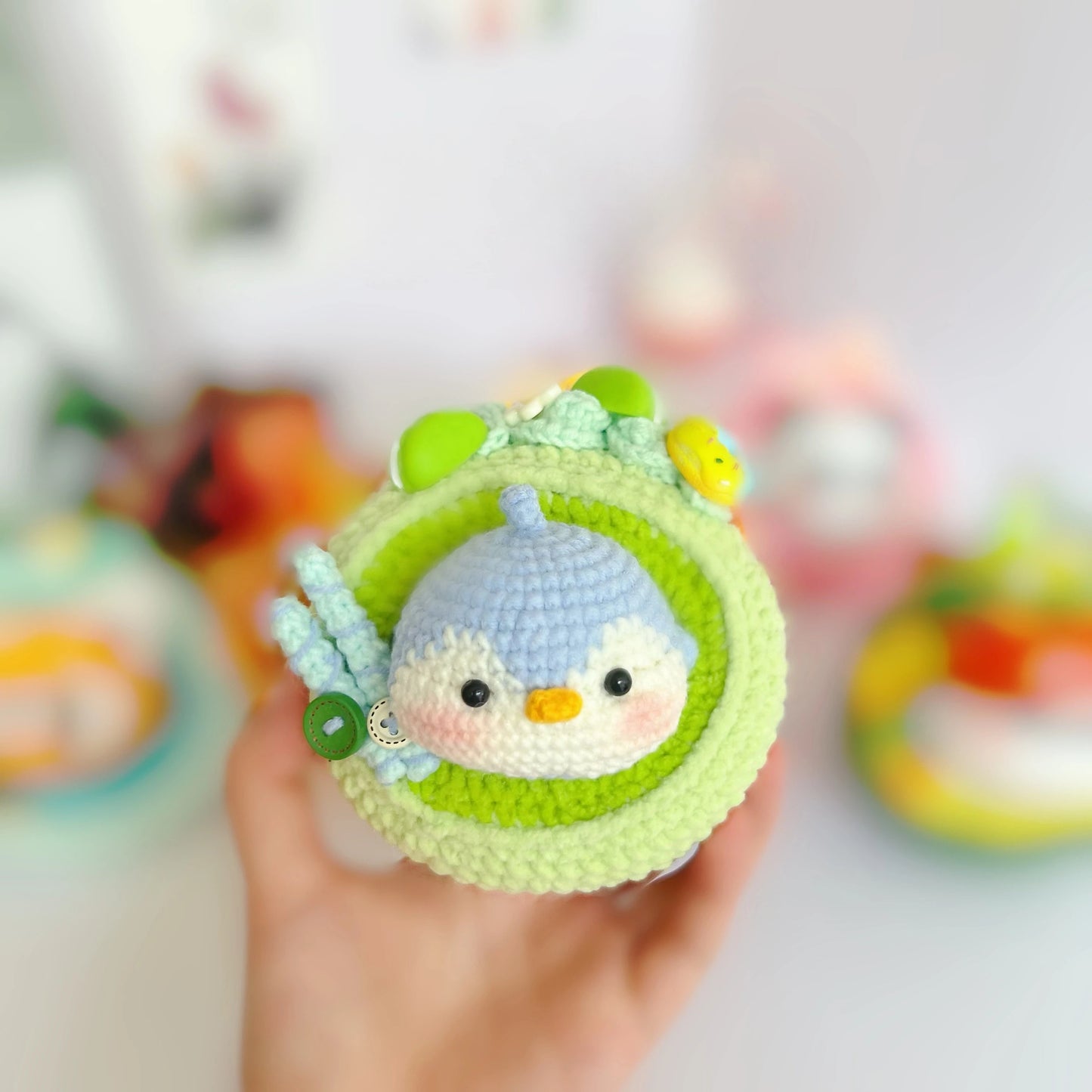 The "Sweet Zoo Bakery" Swiss Roll Amigurumi Kit – finished amigurumi in different angle