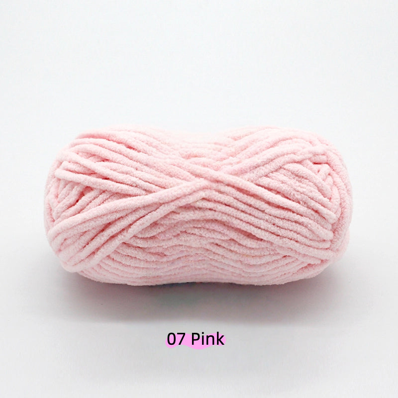 Lake Blue Sweet Chunky Chenille Yarn (100g) 5mm – soft chenille yarn crochet
