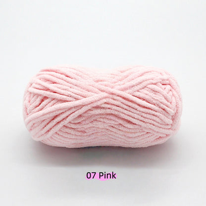 Lake Blue Sweet Chunky Chenille Yarn (100g) 5mm – soft chenille yarn crochet
