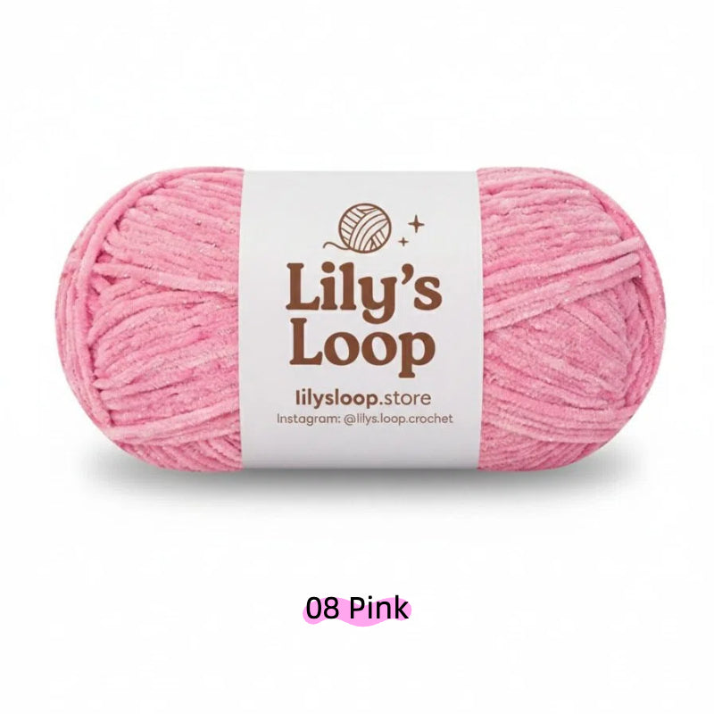 Watermelon Pink SoftGlow Series 2.5MM Chenille Yarn(50g/132m) – fine chenille yarn for amigurumi