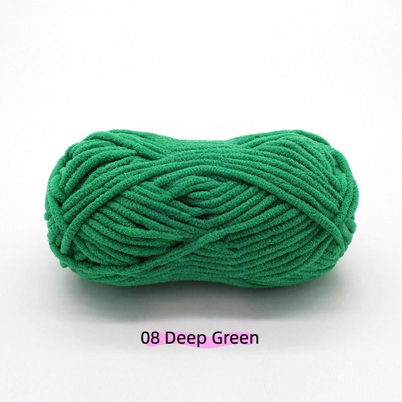 Grey Sweet Chunky Chenille Yarn (100g) 5mm – soft chenille yarn crochet