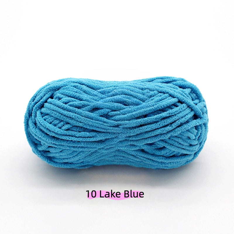 Khaki Sweet Chunky Chenille Yarn (100g) 5mm – soft chenille yarn crochet
