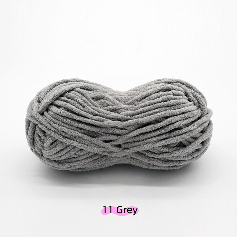 Coffee Brown Sweet Chunky Chenille Yarn (100g) 5mm – soft chenille yarn crochet
