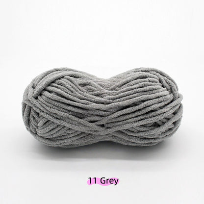 Coffee Brown Sweet Chunky Chenille Yarn (100g) 5mm – soft chenille yarn crochet