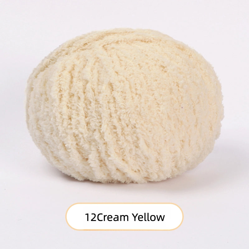Cream Yellow Softy 3mm Plush Yarn - soft velvet yarn for amigurumi